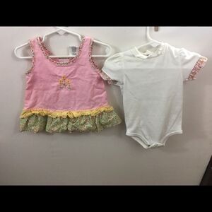 Baby Connection Infant Girls 2 pc Jumper and Bodysuit 3-6 mo NWOT